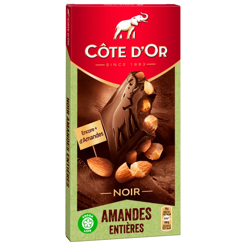 Côte d'Or Feinherbe Schokolade mit ganzen Mandeln 180g